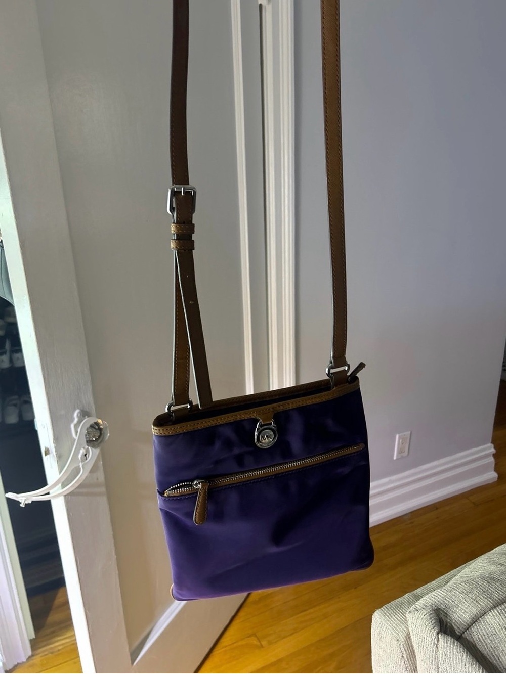 Michael Michael Kors Kempton Large Pocket Crossbody Royal Purple